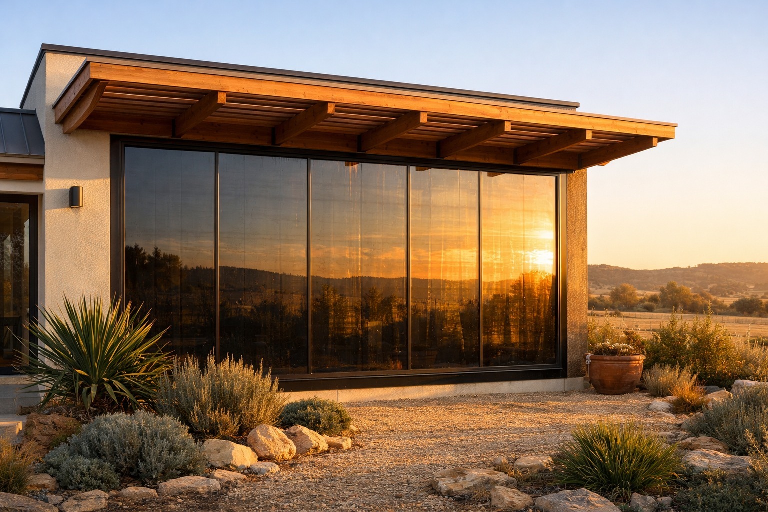 Mur Trombe en façade sud : principe du chauffage solaire passif